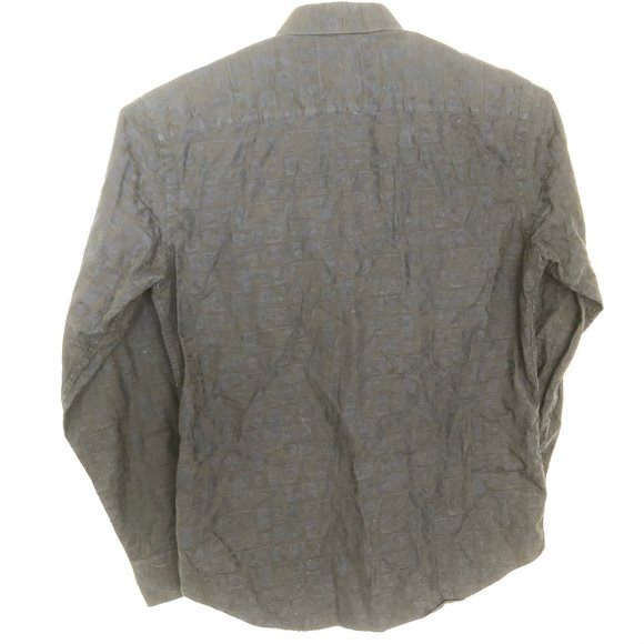 Bugatchi Shaped Fit Black Blue Shirt Size Large - Picture 2 of 5